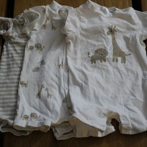 Set of 3 White rompers